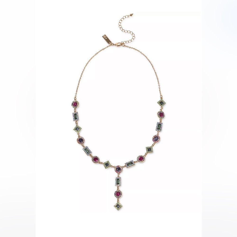NWT NC INTERNATIONAL CONCEPTS Multicolor Crystal & Stone Lariat Necklace
